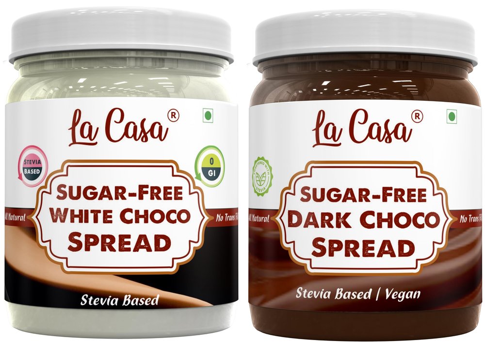 La Casa Sugar-Free Spread - Dark Chocolate + White Chocolate | Stevia Based | 2x350g |