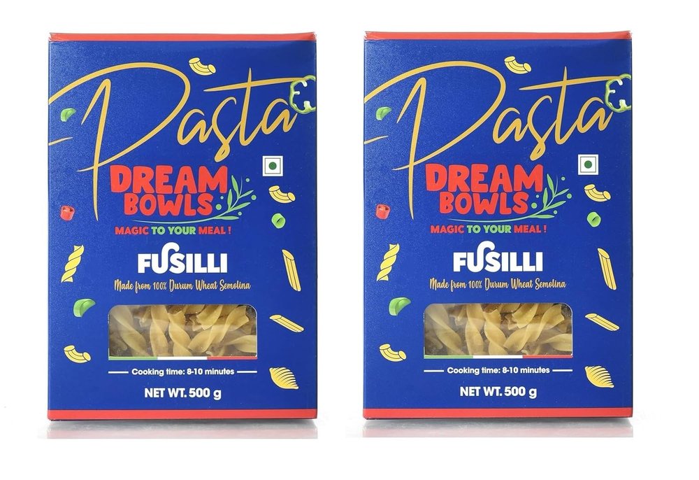 DREAM BOWLS | PASTA FUSILLI COMBO| 100% Durum Wheat | No Maida | No Preservative | Pack of 2 | 500g each