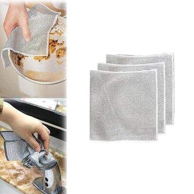 GOPSZOME Double Layer scrubbing Pad Non-Scratch Scrubbers for Cleaning Dishes & Sinks, Pots, Pans Replace Kitchen Sponges for Dishwashing with Our Scouring Pads (Multi Colour) (Pack of 3)