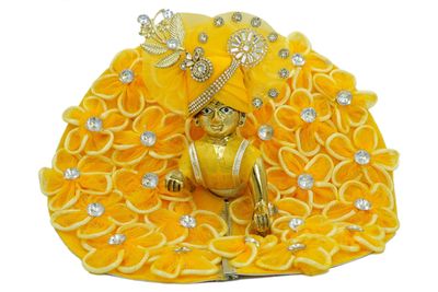 KJPG CREATIONS Laddu Gopal Poshak/Thakur Ji Dress/Heavy zardoushi Dress for Kanha Ji/Fancy Dress for Bal Krishna/Dress for Krishna (Yellow) (4)