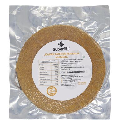 Superfills Healthy Crunch Jowar Nachni Millet Khakra 600g Nutritious Whole Grain Snack with a Crunchy Twist Perfect for Anytime Munching (Pack of 3)