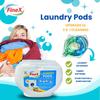 FineX 3-in-1 Smart Laundry Detergent Pods for Top & Front Load Washing machine | Detergent capsules removes Stains, Brightens Clothes, & smells fresh| 61 Units for 61 loads view 4