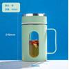 Aatison Glass Travel Coffee Cup with Cap & Handle | Double Layer | Inner Glass & Outer Plastic | Transparent Window view 2