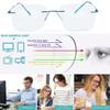 Redex Rimless Rectangle Optical Premium Reading Glasses For Men And Women Reading Power Glasses For Men & Women (0.50, BLUE) view 3