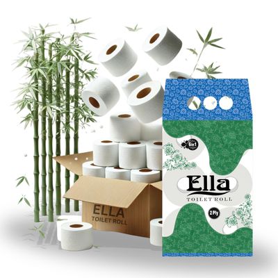 Ella 2 Ply Toilet Paper Tissue Roll I Pack of 6 I 230 Pulls x 6 Rolls I 1380 Pulls I Soft and highly absorbent bathroom tissue I 100% natural virgin cellulose fiber