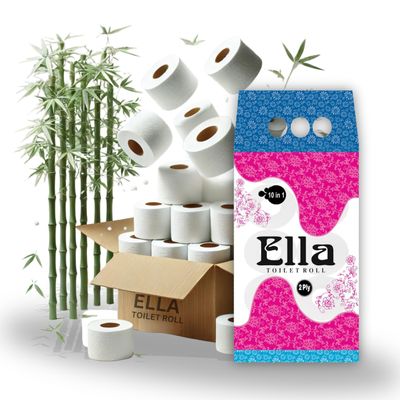 Ella 2 Ply Toilet Paper Tissue Roll I 10 in one I 230 Pulls x 10 Rolls I 2300 Pulls I Soft and highly absorbent bathroom tissue I 100% natural virgin cellulose fiber