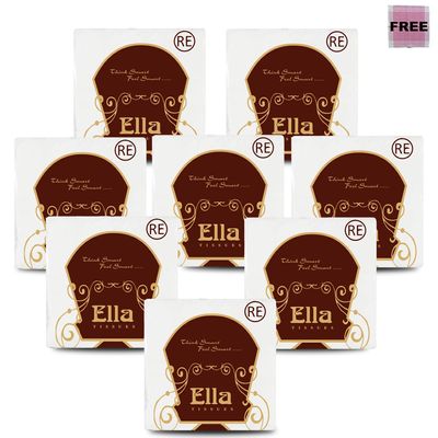 Ella 1 Ply Tissue Paper Napkins - Pack of 8 (100 Pulls Per Pack 800 Sheets)