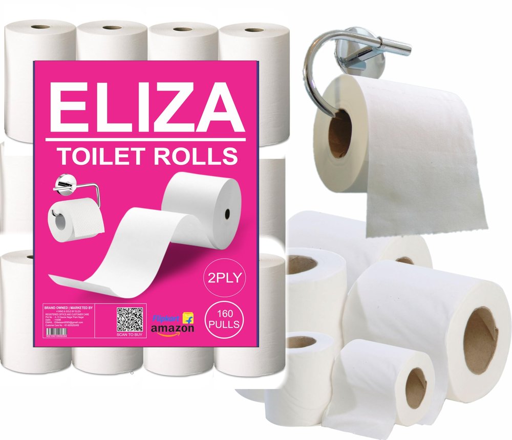 Eliza Disposable Soft Toilet Roll Pack of 24 (160 Pulls) Toilet Paper Roll (2 Ply, 160 Sheets)