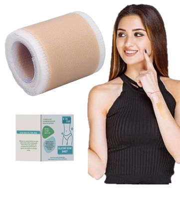 1 Roll Silicone Scar Sheets Waterproof Cica Care Gel Sheets Wound Repair Desalination Strip Scar Removal Sticker for Surgery Injury Burns Scars