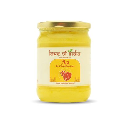 A2 Desi Rathi Cow Ghee (500ml) made by Bilona Prosess | Love of India