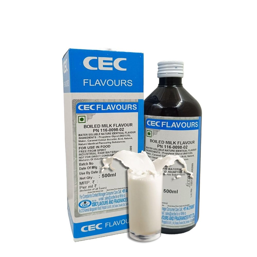 CEC BOILED MILK FLAVOUR PN 116-0098-02 Flavour/Essence (Used as food flavouring agent and also for making dessert, food and many more)- 500 ML Pack