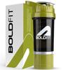 Boldfit Gym Shaker For Protein Shake Leakproof Shaker Bottles For Supplements With Extra Compartment, Pre-Workout & BCAA, Protein Shake Bottle, Gym Bottle For Men And Women Black Green - 500 ml view 1