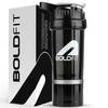 Boldfit Gym Shaker For Protein Shake Leakproof Shaker Bottles For Supplements With Extra Compartment, Pre-Workout & BCAA, Protein Shake Bottle, Gym Bottle For Men And Women Black - 500 ml view 1