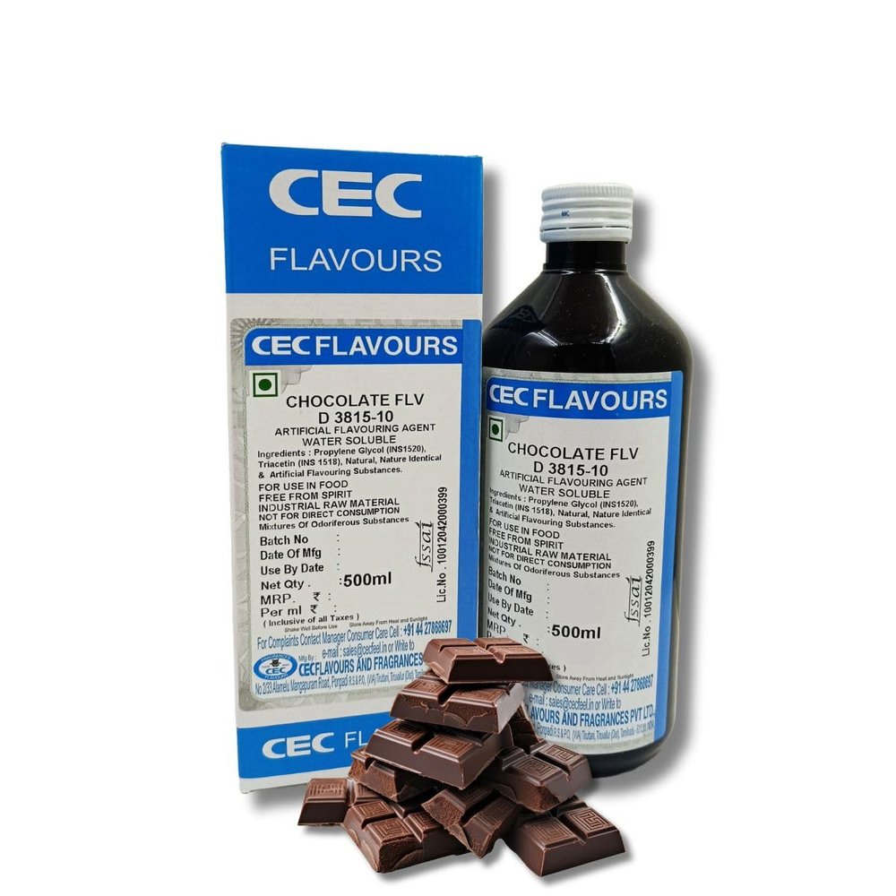 CEC CHOCOLATE FLV 3815-10 Flavour/Essence (Used as food flavouring agent and also for making dessert, food and many more)- 500 ML Pack