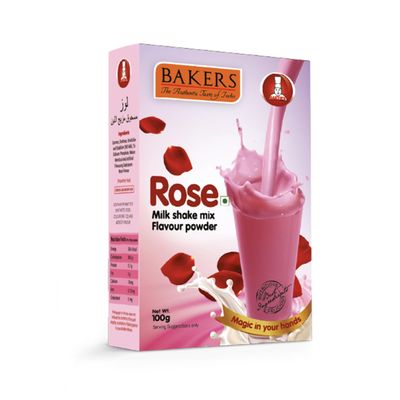 BAKERS Milk Shake Mix Powder - Rose Flavor (100g x 6, 600g) | Instant Thick & Creamy Shake Mix | Rich & Delicious Dessert Drink | Ready to Mix with Milk | No Preservatives |Ready in 30 Sec