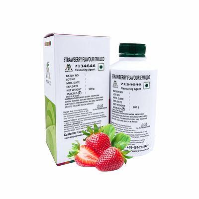 MATRIX Strawberry Flavour Emulco 7134646 Flavour/Essence (Used as food flavouring agent and also for making dessert, food and many more)- 500 ML Pack