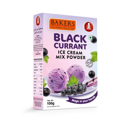 BAKERS Black Currant Ice Cream Powder | 100% Veg | Perfect for Summers | Instant Premix | No Sugar Needed| Authentic Taste | Creamy & Delicious | Pack of 6 (100 gm x 6)