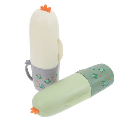 F FABOBJECTS 2pcs Travel Toothbrush Toothpaste Storage Cases Toothbrush Toothpaste Case Holder for Daily Travel Use Toothbrush Cup (Mixed Color)