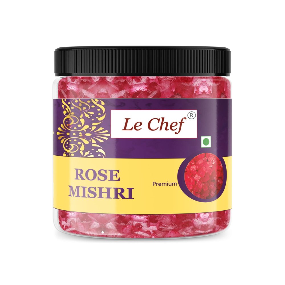 Le Chef Premium Rose Flavoured Mishri | SUGAR CRYSTALS | 350 gm