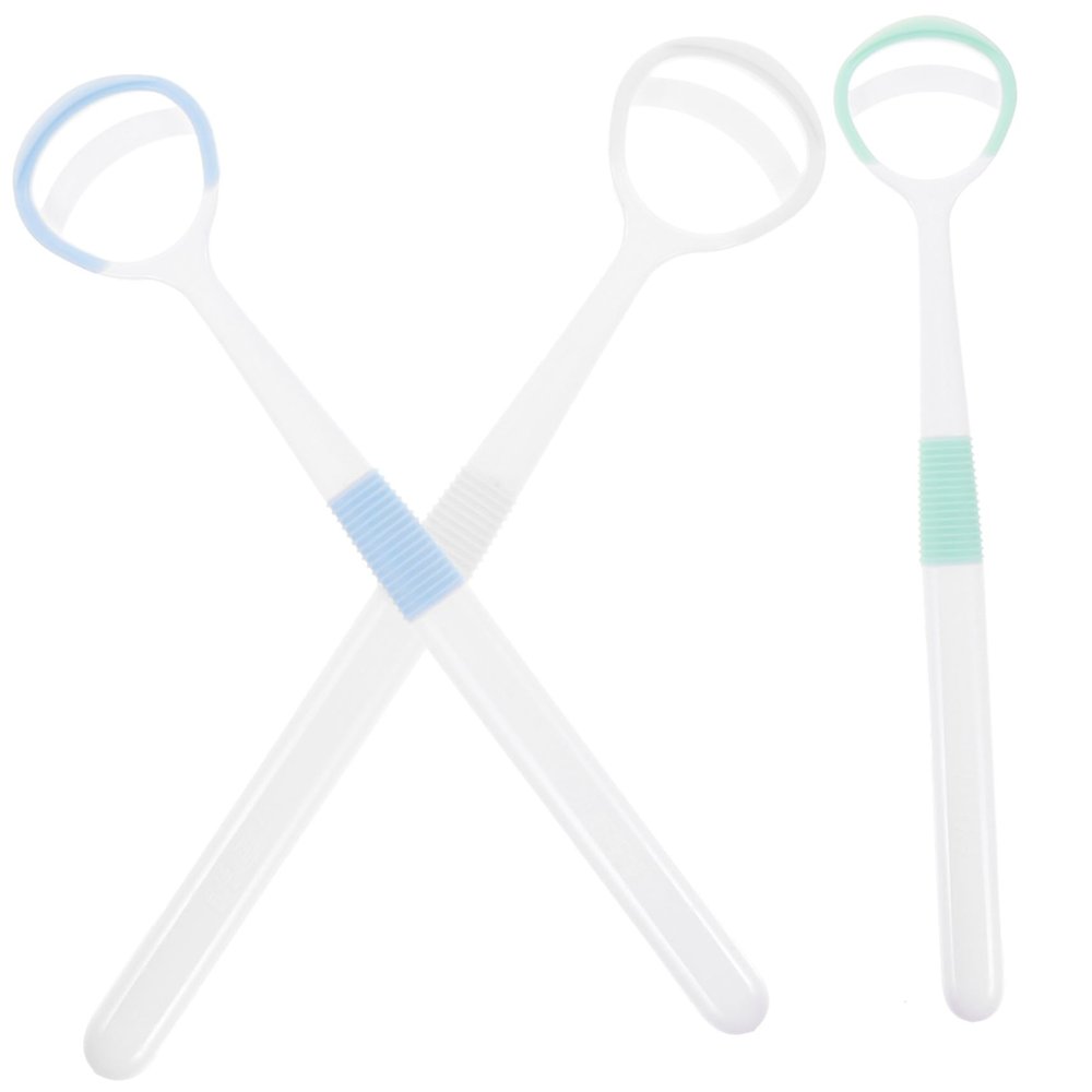 FABOBJECTS 3pcs Tongue Brush Portable Tongue Cleaner for Adults Metal Tongue Scraper Tough Scraper Tongue Scraper for Silicone Spatula Copper Tongue Scraper Supplies Silica Gel Household