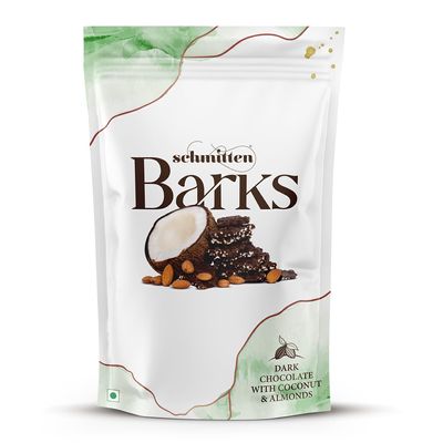 Schmitten Barks Dark Chocolate with Coconut and Almonds, 110 grams
