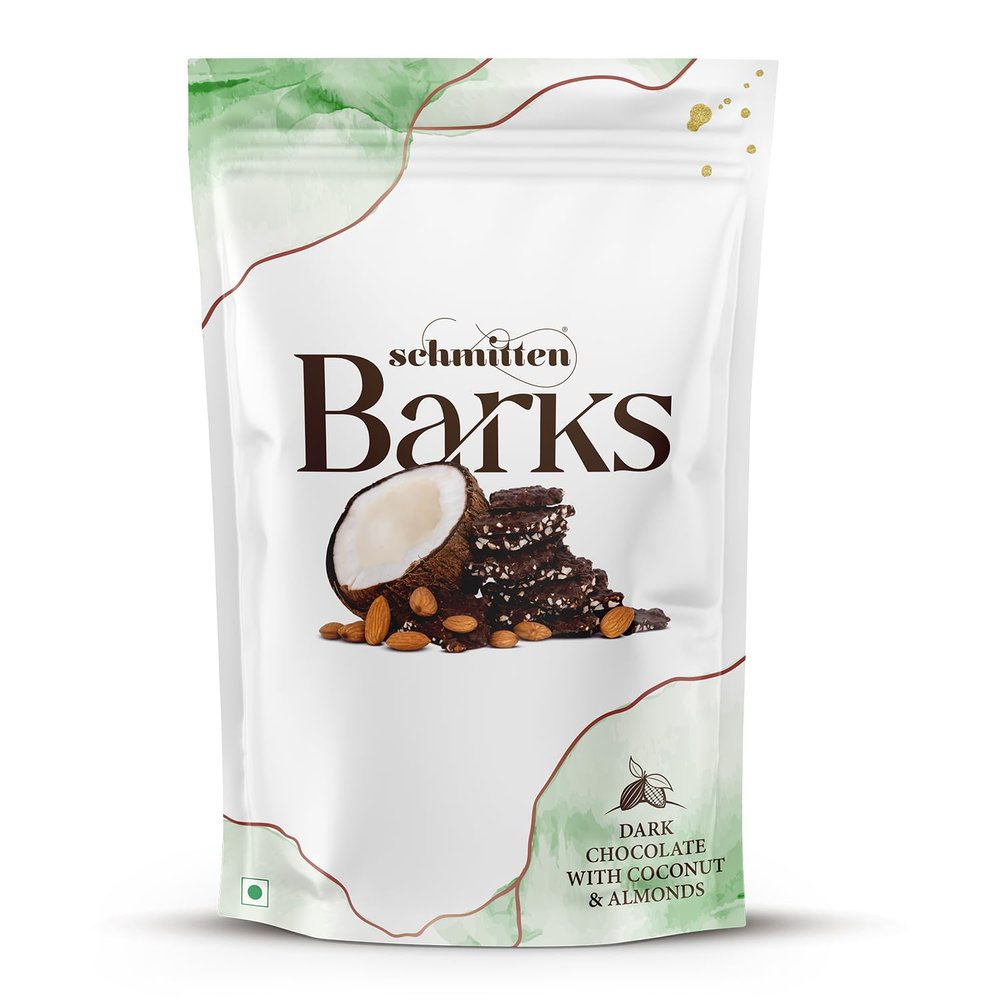 Schmitten Barks Dark Chocolate with Coconut and Almonds, 110 grams