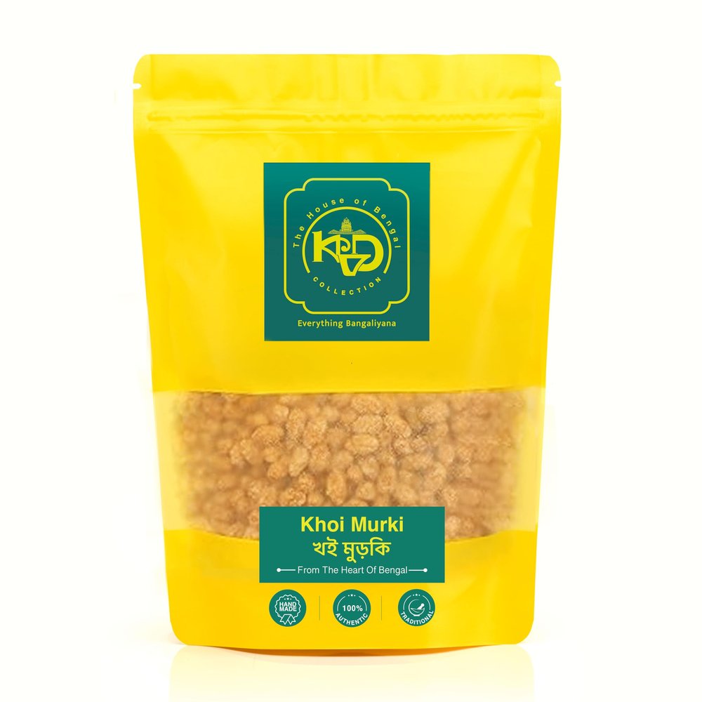 KVD Collection Bangla Rice Murki - 300g, Khoi Murki, Khejurer Gur Khoi Murkl, Khoi Puffed Rice, Lahi, Kheel Rice, Paddy for a Light Snack/use as Prasad in Puja
