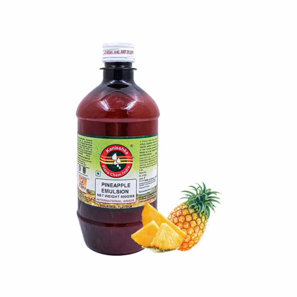 KANISSHKA Pineapple Emulsion Flavour/Essence/Emulsion (Used in Ice Creams, Cakes, Chocolates, Jams, Jellies, Sweets, Marzipan, Confectioneries, Cookies, Sherberts, Milkshakes etc)- 500 ML Pack
