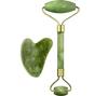 Marble Jade roller Face Massager Double Rollers Antiaging Face Eye Neck Foot Massage Tool Stimulating Blood Flow (Green) view 1