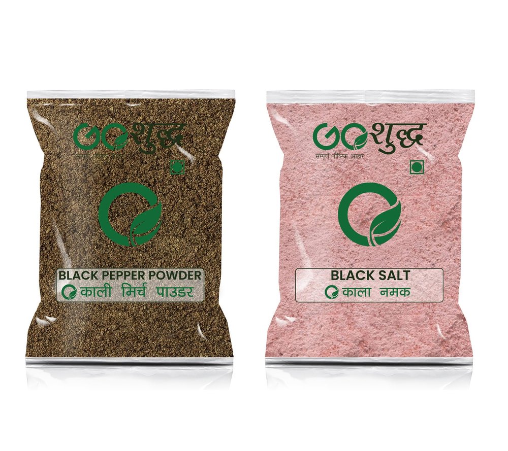Goshudh Kala Namak 1Kg & Kali Mirch Powder 500gm Combo Pack 1500g