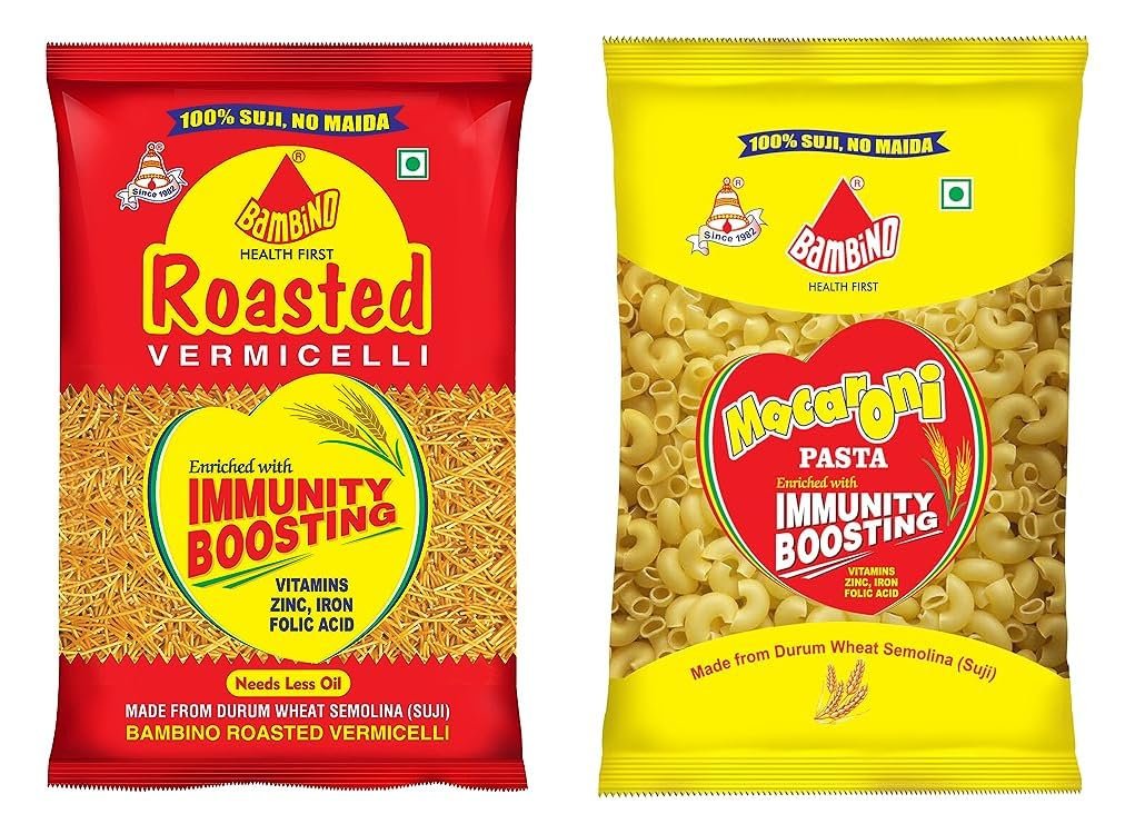 Bambino Roasted Vermicelli 800 Gm+ Pasta Macroni 800 Gm| Pack of 2| 1600 Gm
