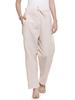 Aarsha Women's Cream Solid Cotton Pants (XS to 7XL) view 1