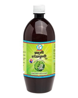 Bharat Gram Udyog Bhrami Shankhpushpi Juice - Ayurvedic Brain Tonic for Memory and Mental Clarity, 1 L