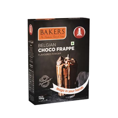 BAKERS Belgian Choco Frappe Powder | 100% Veg | Suitable for Making Cold Coffee | Irresistible flavor | Rich and Creamy | Pack of 6 (100 gm x 6)