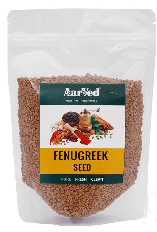 Aarved Organic Premium Whole Fenugreek/Methi Seeds (400 g) - Pure & Fresh, Nutrient Enriched, No Colour or Preservatives, Aromatic & Flavourful Indian Spice for Cooking & Seasoning (Pack of 1)