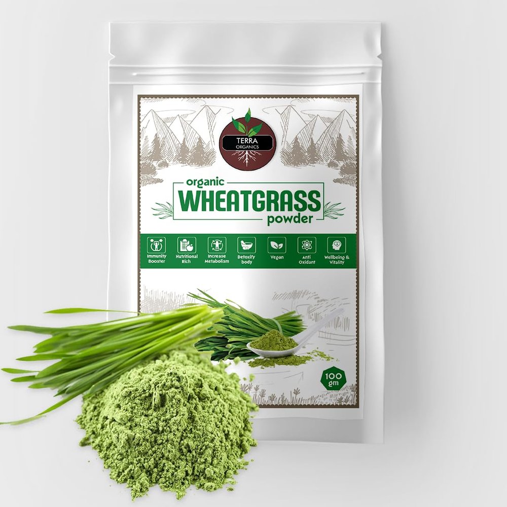 Terra Organics Moringa Powder & Wheat grass Powder - 100 Gm [Immunity boosting | Superfood | Supports healthy metabolism]
