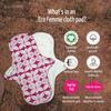Eco Femme Night Pad | Reusable Sanitary Cloth Pad | GOTS Certified Organic Cotton | with leak proof | lasts upto 75-100 washes | Heavy Flow (Vibrant Range) view 4