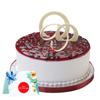 EG2i Mixed 8 Flowers with Glass Vase and 500Gm Blueberry Cake for Birthday | Anniversary | Mother's Day | Same day delivery view 3