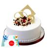 Eg2i 10 Roses and 4 Lilies Bunch With 500gm Vanilla Cream Cake for Birthday, Cake Design for Anniversary | Mother's Day | Valentine's Gift for Dear Ones (10 Roses, 4Lily Bunch+500gm Cake) view 3