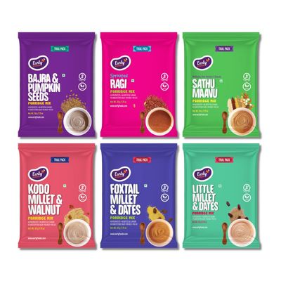 Early Foods : 6 Trial Pack Combo - Porridge Mixes - Stage 3, 6 X 50gms| Millet Porridge|Sprouted ragi powder|Cereals