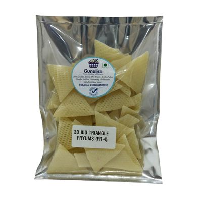 Gunvika 3D Triangle Big fryums Papad Ready to Fry with Chat Masala (400)