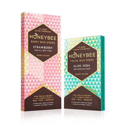 Honeybee Strawberry Vegan Body Wax & Aloe Vera Facial Wax Strips | 1 pack Facial Waxing Strips & 1 pack Body Wax Strips for Women | Wax Care Kit | Hair Removal Waxing Strips For All Skin Types