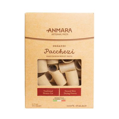 Anmara Organic Artisanal Hard Durum Wheat Semolina Paccheri Pasta Traditional Bronze-Cut Rich in Fibre & Protein - 500GM