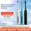 Electric Sonic Toothbrush with Display | Rechargeable Pink Toothbrush with Soft Bristles & Replacement Heads | Advanced Daily Oral Care Device view 3