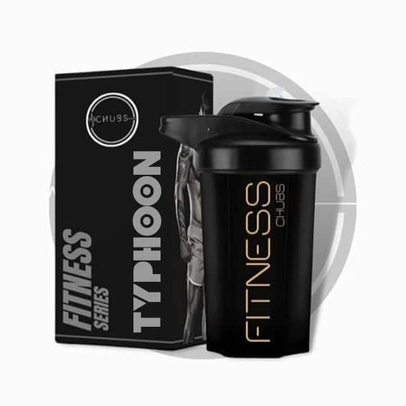 CHUBS Fitness Series Typhoon Shaker With Mixer Ball (500ML). (Black)...