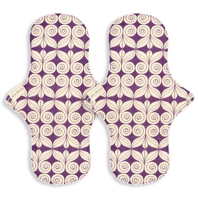 Eco Femme Day Pad Plus (Pack of 2) | Reusable Sanitary Cloth Pad | GOTS Certified Organic Cotton | with leak proof | Medium Flow | lasts upto 75-100 washes (Natural Range)