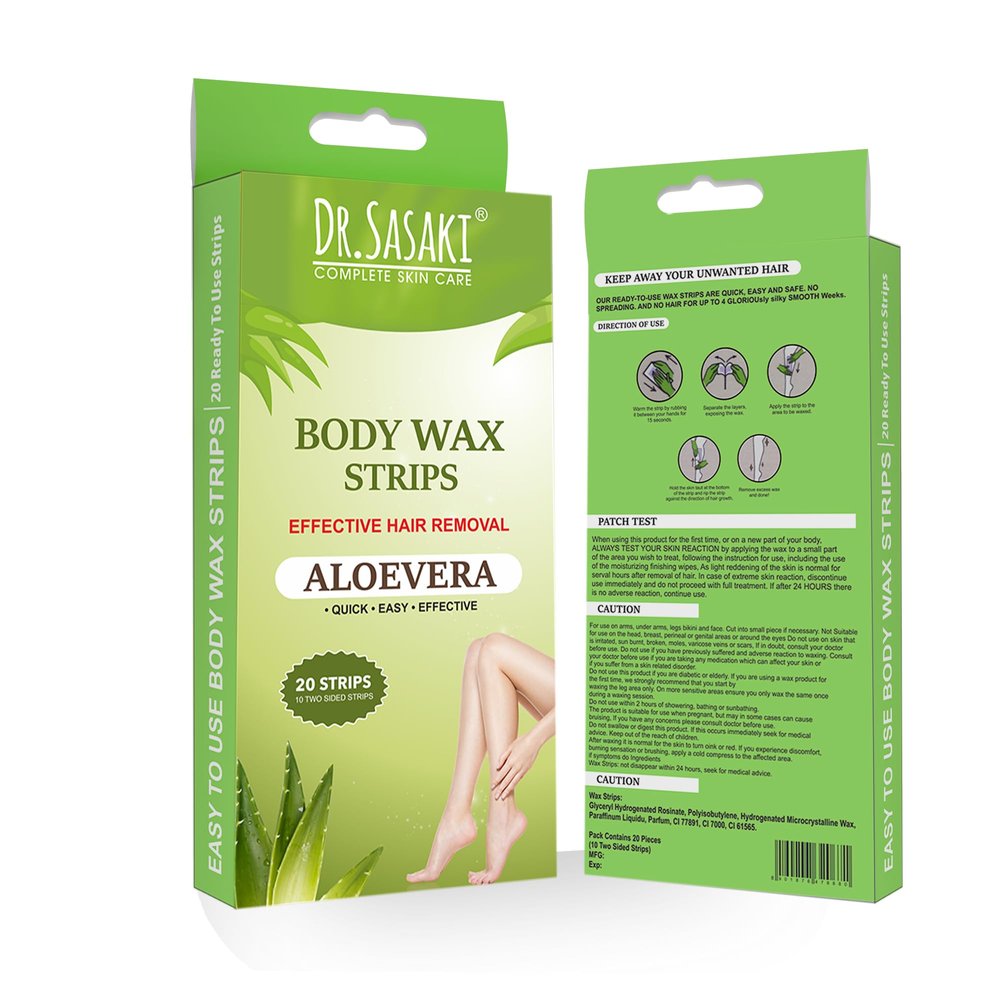 Dr.Sasaki Complete Skin Care Facial & Body Wax Strip (Body Wax, Aloevera)