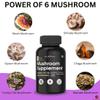 Mushroom Complex Capsules with 6 type of Powerfull Mushroom for Immunity, Energy, Brain function and Cell health, 60 Capsules Pack Of view 2