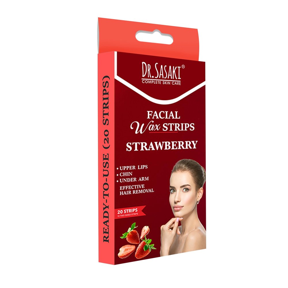 Dr.Sasaki Complete Skin Care Facial Wax Strip - 20 Strips (Strawberry)