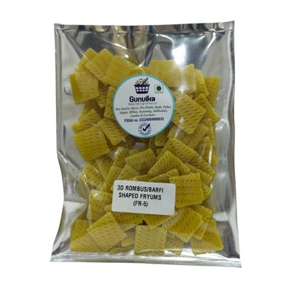Gunvika 3D Rhombus Shape/Burfi Shape Fryums Papad Ready to Fry with Chat Masala (200)